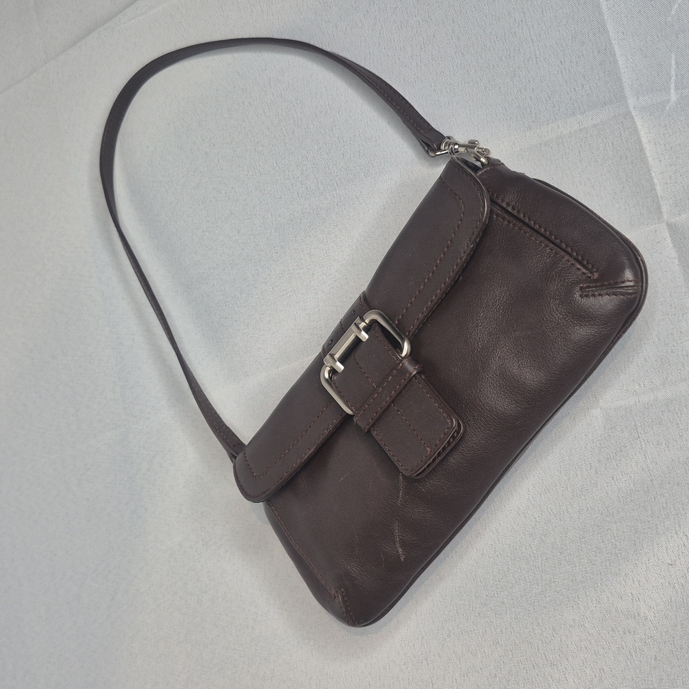 Furla Chocolate Brown Leather Shoulder Handbag - Picture 4 of 17